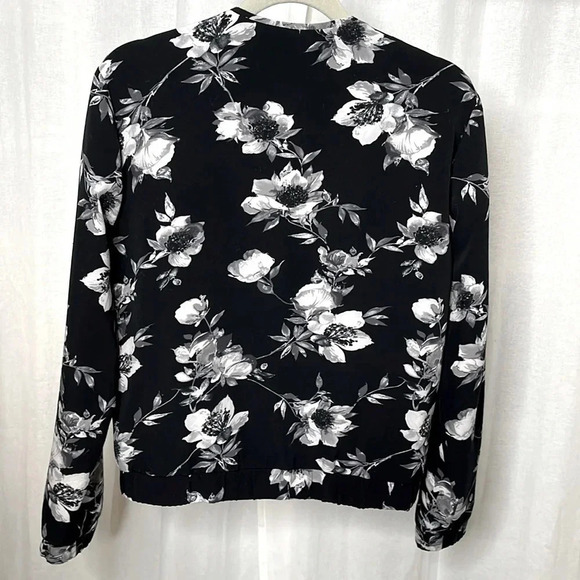 JULES & LEOPOLD Floral Lined Bomber Jacket with Pockets, Size M - Picture 8 of 10